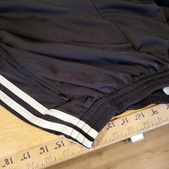 Adidas Extra Large Black Break Away Track Pants Elastic Waist Snap Stripe white - Picture 7 of 13